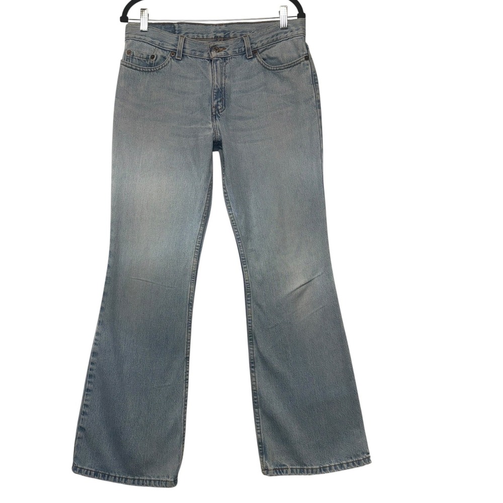 Levis 514 Superlow Flared Leg Jeans Light Wash Blue Size 11 JR M